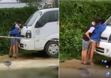 O casal filmou os clipes no meio da estrada