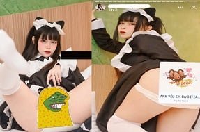 Gia Han usa uma roupa de